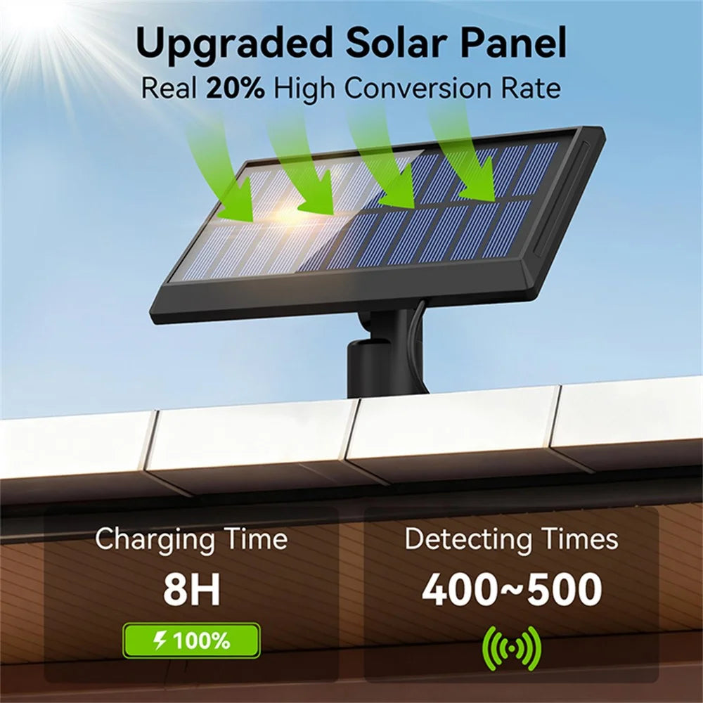 TG-TY18402 Solar Motion Sensor Light 4 Heads 336 LED 2000mAh Wall Lamp for Outdoor Garden Garage - 2