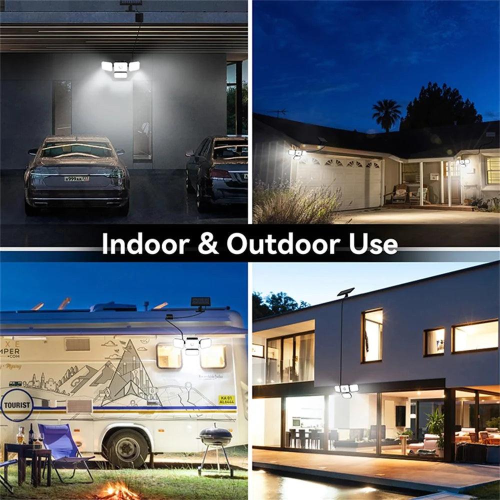 TG-TY18402 Solar Motion Sensor Light 4 Heads 336 LED 2000mAh Wall Lamp for Outdoor Garden Garage - 6