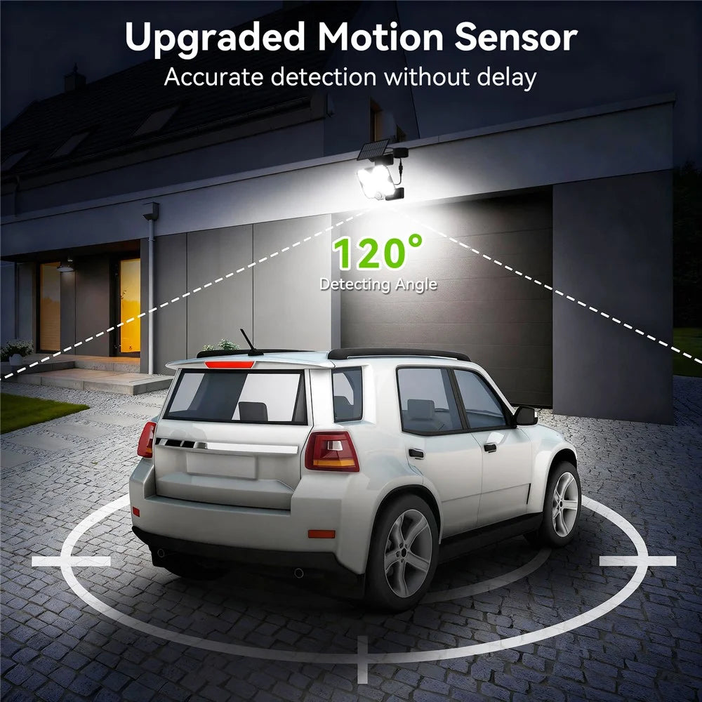 TG-TY17201 Solar Motion Sensor Wall Light 180 LED Remote Control 3 Modes Wall Lamp for Garden Patio - 4