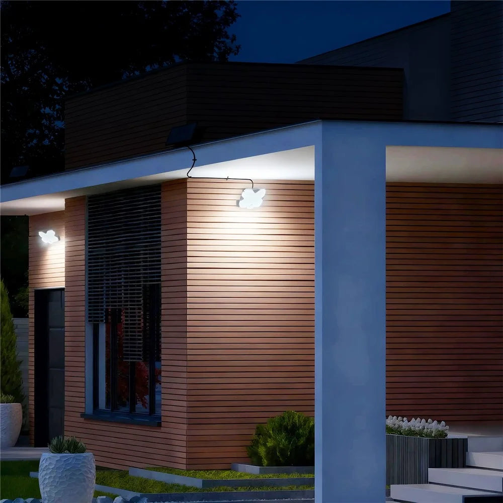 TG-TY17201 Solar Motion Sensor Wall Light 180 LED Remote Control 3 Modes Wall Lamp for Garden Patio - 7