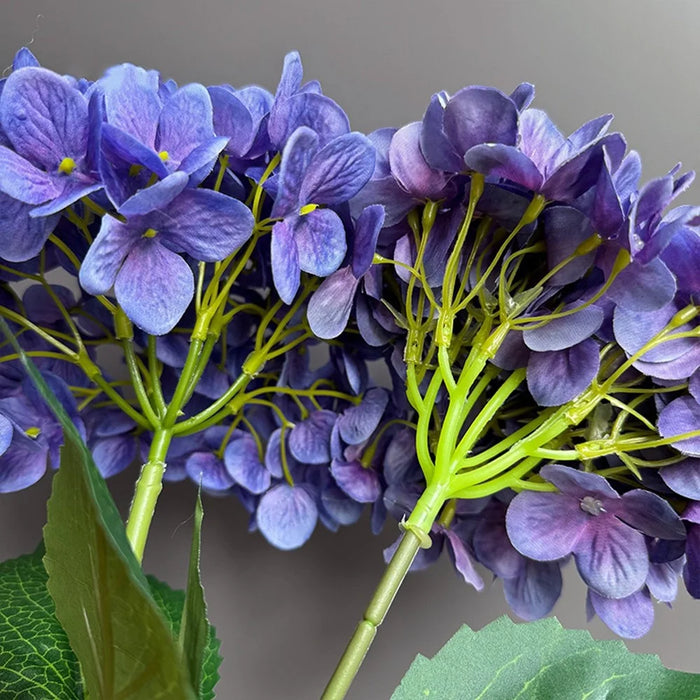 5Pcs Artificial Hydrangea Flowers 3D Realistic Silk Flowers for Home Decor Photography Props - White - 6