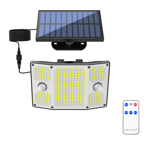 TG-TY01065 243-LED Solar Motion Sensor Wall Light 3 Modes Remote Control Wall Lamp for Outdoor Garden - 1