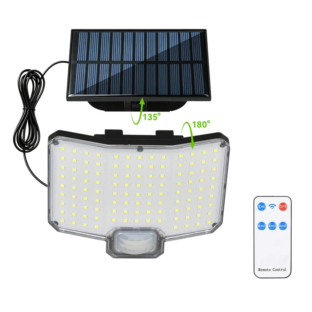 TG-TY19501 112-LED Solar Motion Sensor Wall Light 3 Modes Remote Control Waterproof Outdoor Security Light for Garden Patio - 1