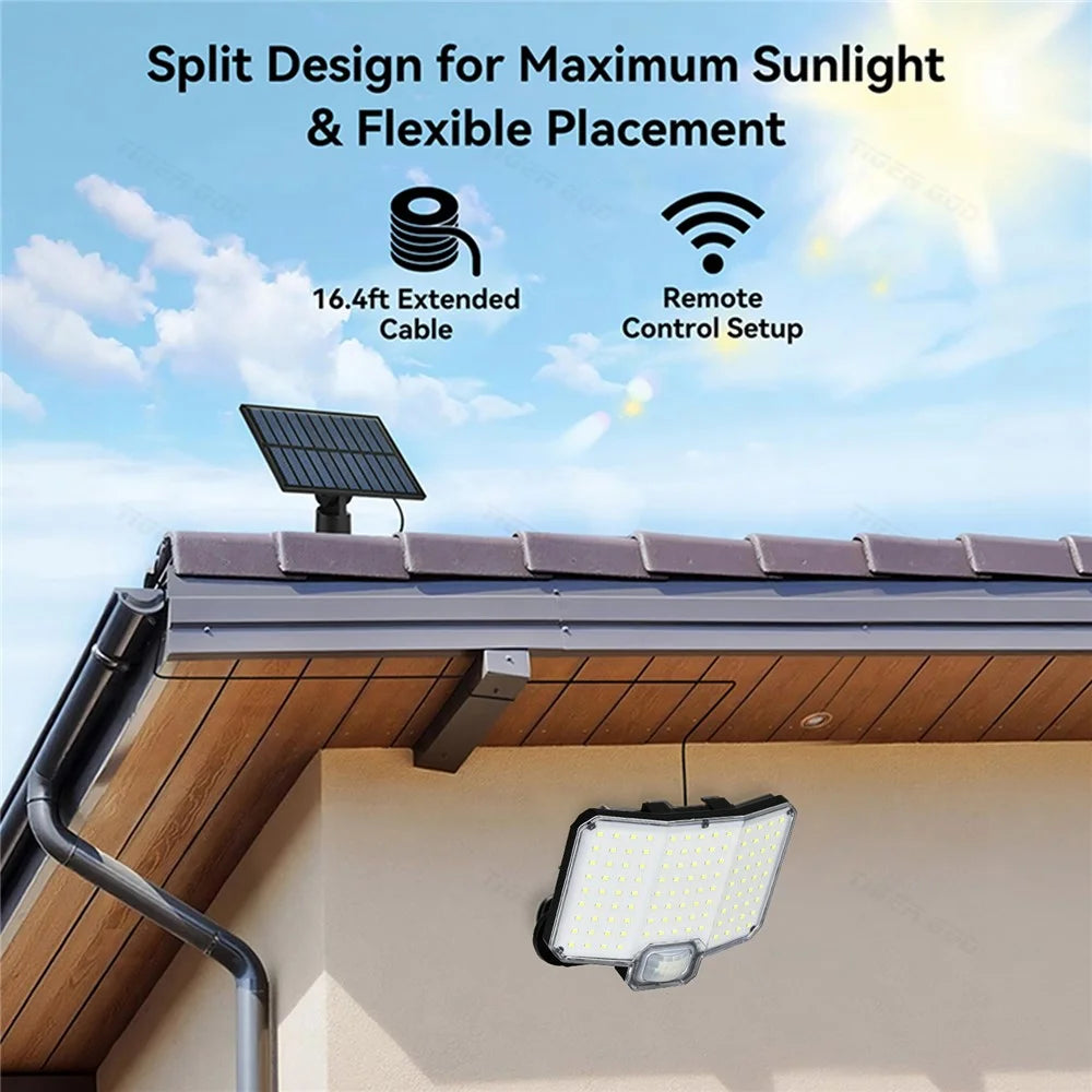 TG-TY19501 112-LED Solar Motion Sensor Wall Light 3 Modes Remote Control Waterproof Outdoor Security Light for Garden Patio - 3