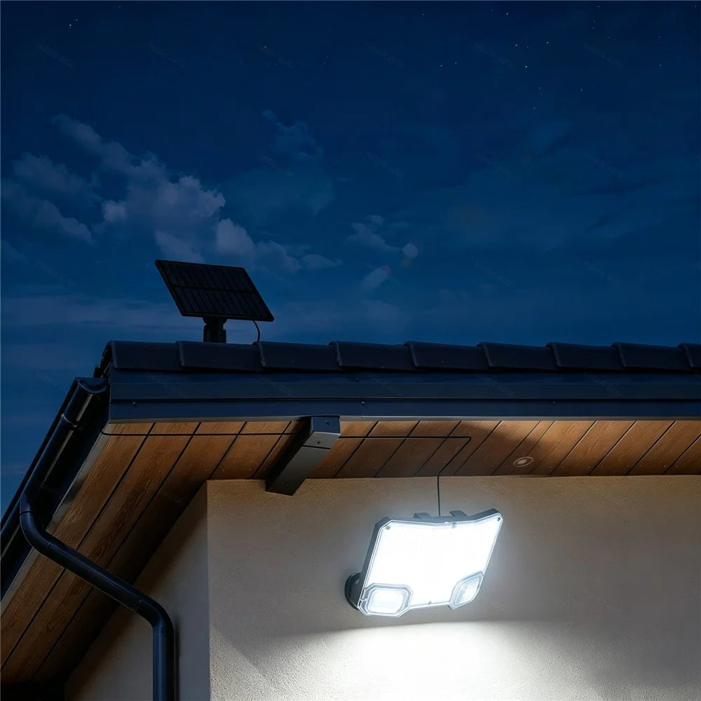 TG-TY19502 144-LED Solar Motion Sensor Wall Light 3 Modes Remote Control Waterproof Wall Lamp for Garden Patio - 4