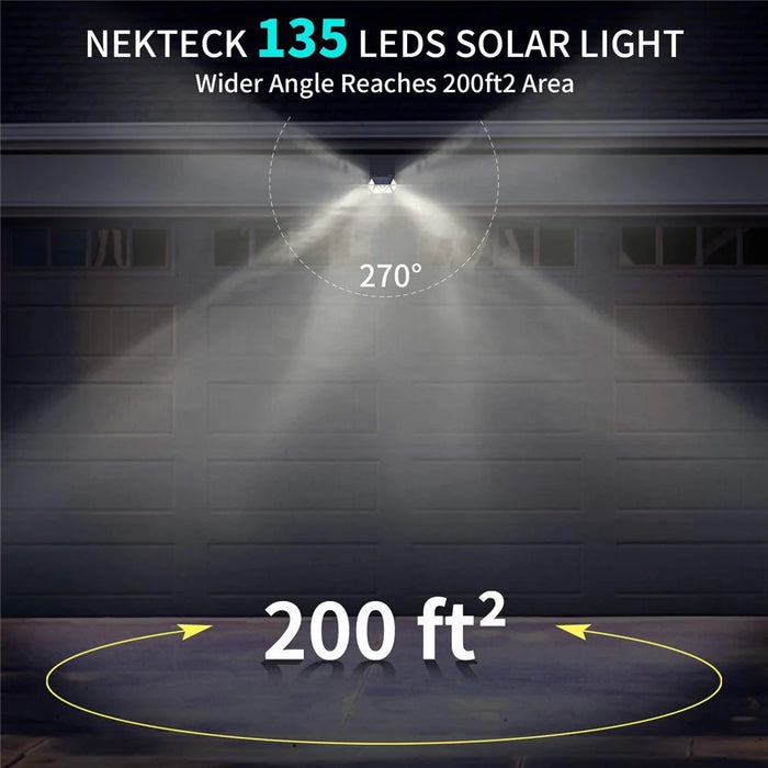 YY-61352 135 LED Solar Wall Light Seven-Sided PIR Motion Sensor IP65 Waterproof Outdoor Garden Yard Security Lamp - 4