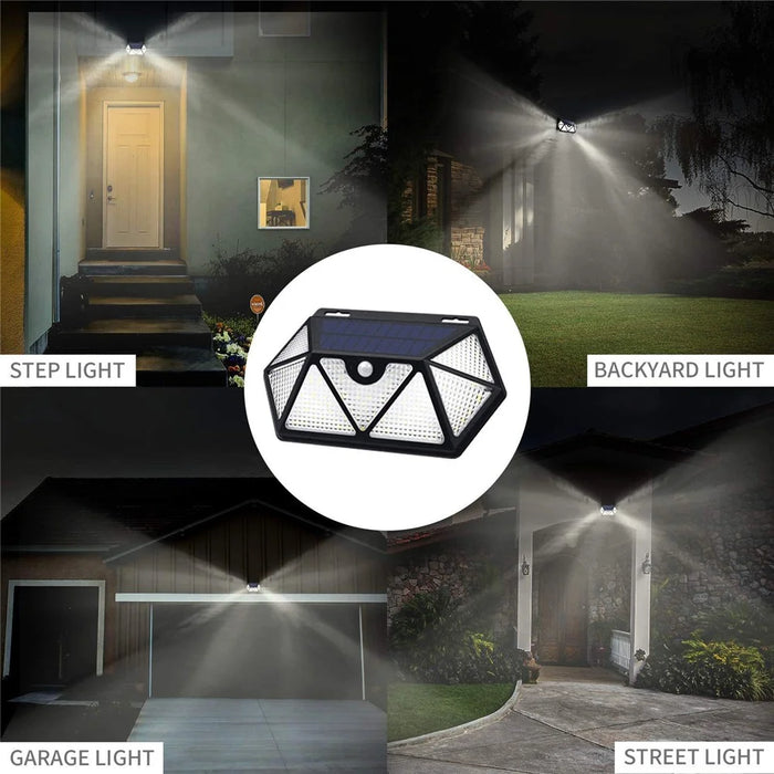 YY-61352 135 LED Solar Wall Light Seven-Sided PIR Motion Sensor IP65 Waterproof Outdoor Garden Yard Security Lamp - 5
