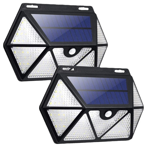 YY-61352 2Pcs 135 LED Solar Wall Lights Seven-Sided Design PIR Motion Sensor IP65 Waterproof Outdoor Garden Yard Security Lamp - 1
