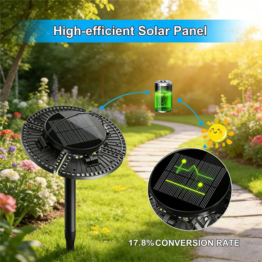 YY-53041 Outdoor 304 LED Solar Round-Shaped Driveway Lights Adjustable Angle Garden Pathway Illumination Parking Spotlights - 7