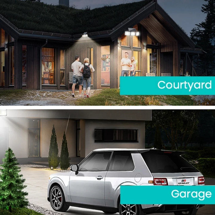 YY-20993 Solar Powered 3-Head 99 LED Security Light PIR Motion Sensor IP65 Waterproof Wall Lamp for Yard Garden Garage - 4
