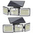 YY-20993 2Pcs Solar Powered 3-Head 99 LED Security Light PIR Motion Sensor IP65 Waterproof Wall Lamp for Yard Garden Garage - 1