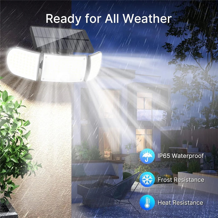 YY-20993 160-LED Solar Powered Wall Light PIR Motion Sensor 600 Lumens IP65 Waterproof Outdoor Security Lamp for Yard Garage - 6