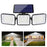 YY-21803 2Pcs Solar Powered Security Light 180-LED 3-Head Rotating IP65 Waterproof Motion Sensor Wall Lamp for Garden Yard Wall Mount - 3