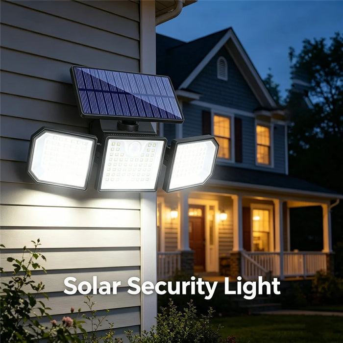 3-Head LED Solar Wall Light Motion Sensor 167-LED IP65 Waterproof Adjustable Security Light for Outdoor Garden - 5
