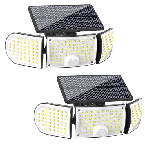 YY-21603 2Pcs Solar Wall Lights 160-LED 600 Lumens Motion Sensor IP65 Waterproof Outdoor Security Lamp for Garage Yard - 1