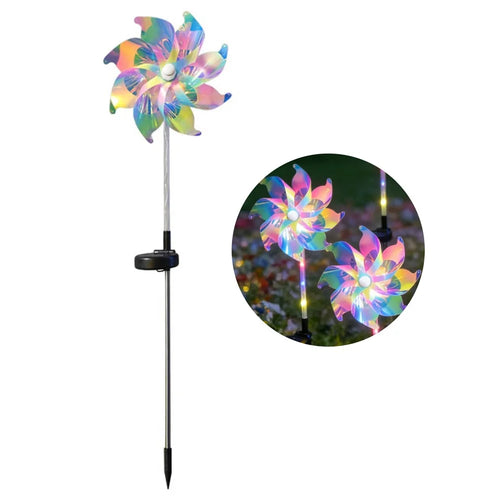 Solar Colorful Pinwheel-Shaped Light Colorful LED Windmill Stake Waterproof Decorative Lamp for Garden Lawn - Colorful Light - 1