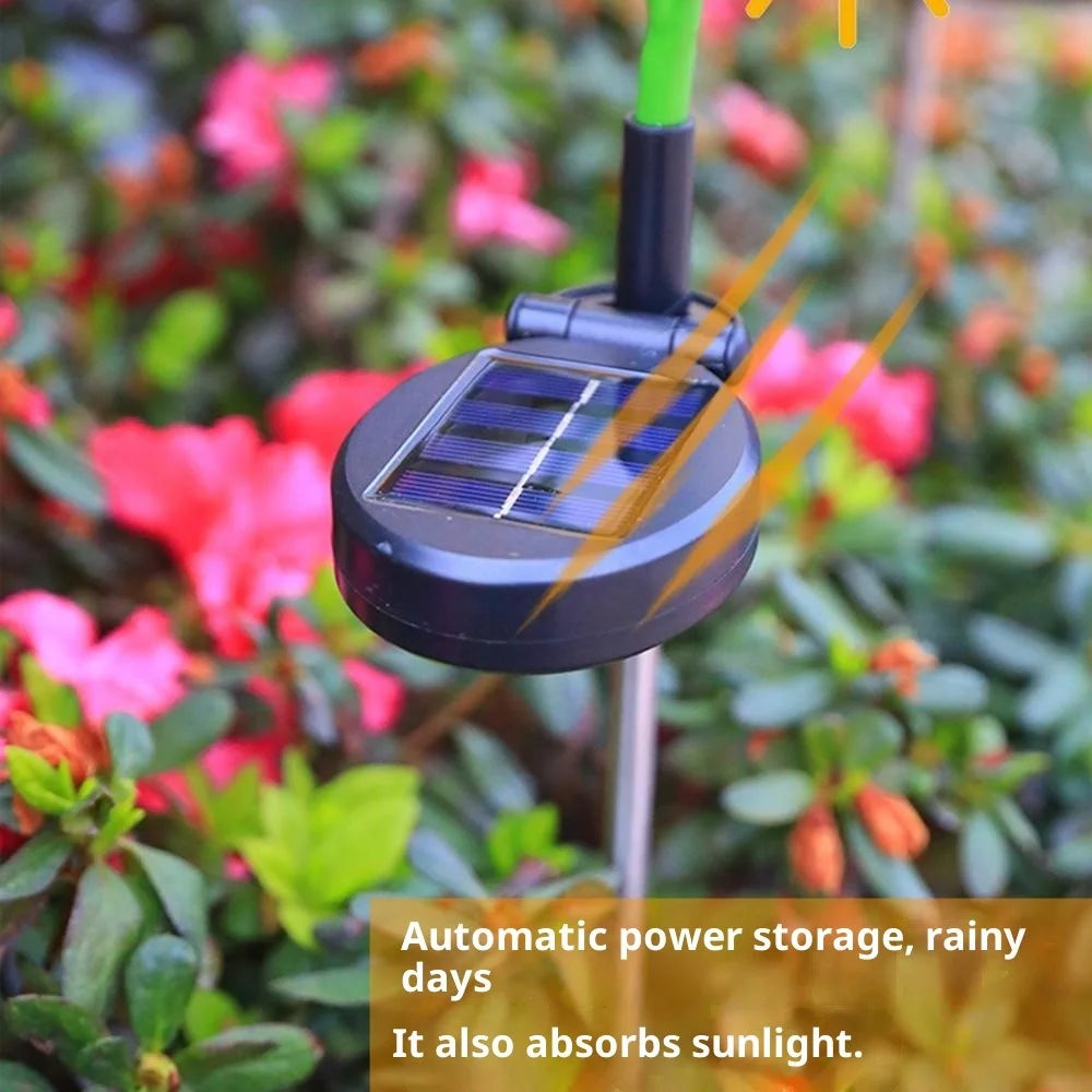 3-Head Dual Lighting Modes Solar Sunflower Garden Stake Light 70cm Height LED Waterproof Decorative Ground Spike Light for Yard Lawn - 4