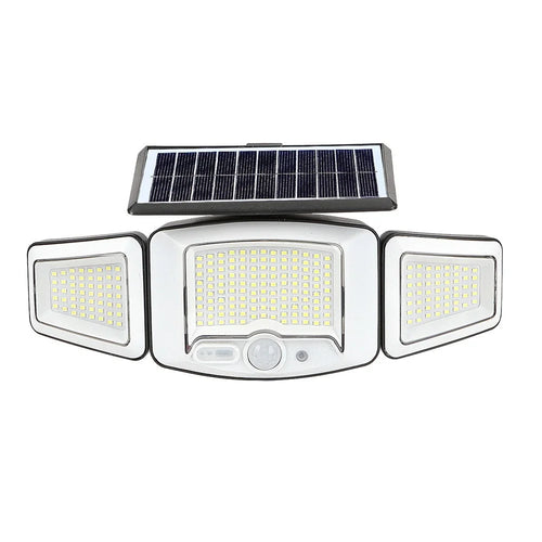 P71 Solar 3-Head LED Wall Light 3 Modes 231-LED PIR Motion Sensor Outdoor Security Lamp - 1