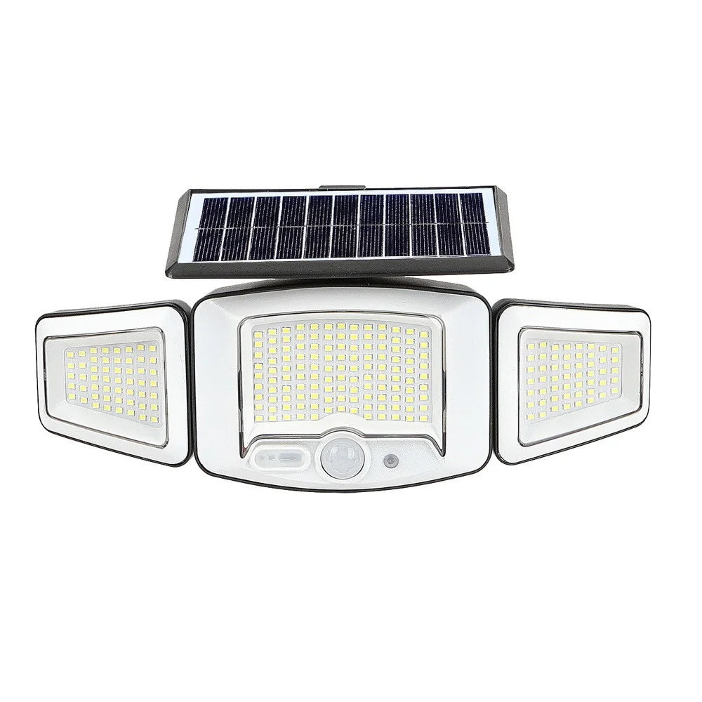 P71 Solar 3-Head LED Wall Light 3 Modes 231-LED PIR Motion Sensor Outdoor Security Lamp - 1
