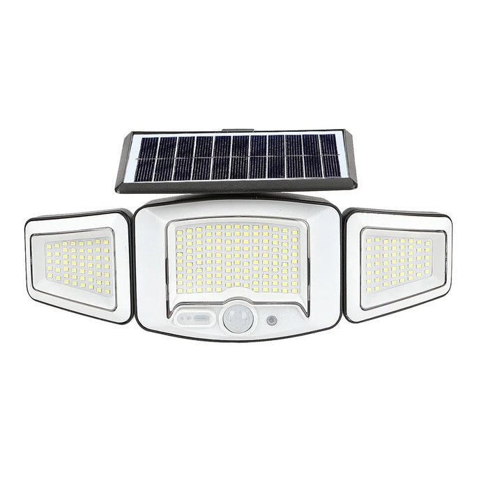 P71 Solar 3-Head LED Wall Light 3 Modes 231-LED PIR Motion Sensor Outdoor Security Lamp - 1