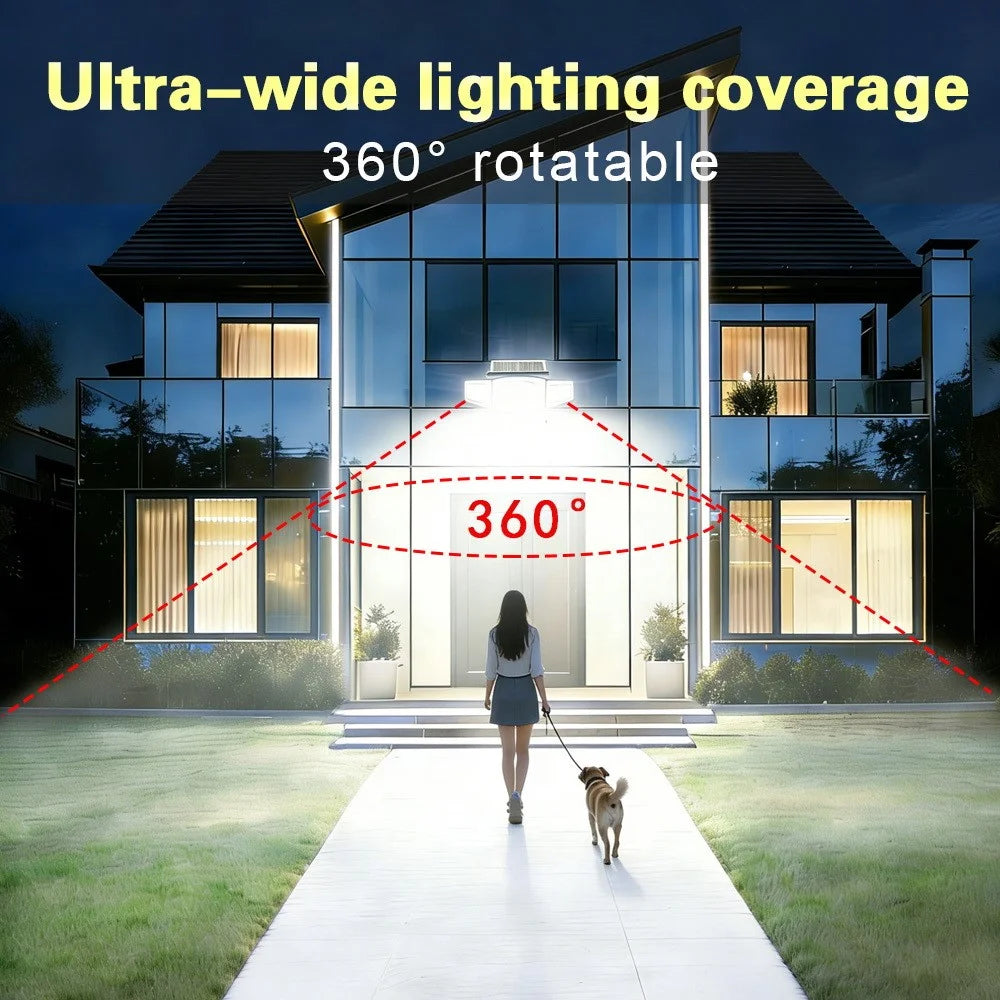 P71 2Pcs Solar 3-Head LED Wall Light 3 Modes 231-LED PIR Motion Sensor Outdoor Security Lamp - 5