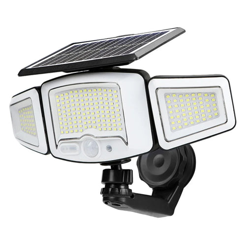 P74 Solar Motion Sensor Magnetic Wall Light Dual Charging 3-Head 231-LED Outdoor Wall Lamp - 1