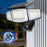 P74 2Pcs Solar Motion Sensor Magnetic Wall Light Dual Charging 3-Head 231-LED Outdoor Wall Lamp - 2