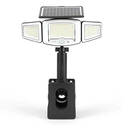 P73 Solar PIR Motion Sensor LED Light 3-Head Adjustable Clamp-On Dual Charging Garden Outdoor Lamp - 1