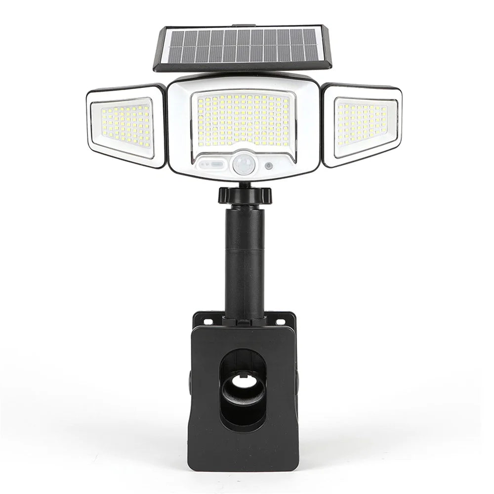 P73 Solar PIR Motion Sensor LED Light 3-Head Adjustable Clamp-On Dual Charging Garden Outdoor Lamp - 1
