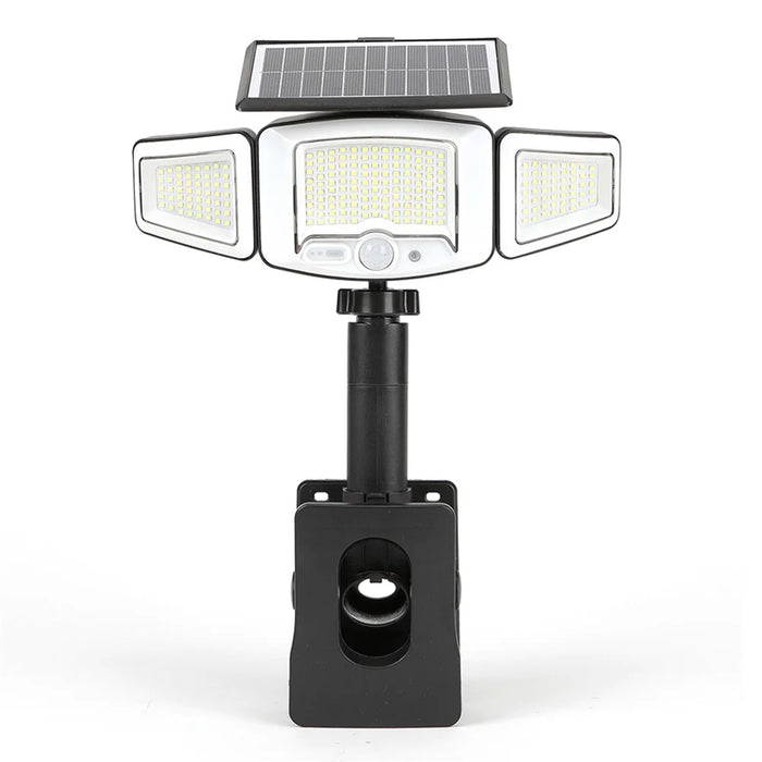 P73 Solar PIR Motion Sensor LED Light 3-Head Adjustable Clamp-On Dual Charging Garden Outdoor Lamp - 1