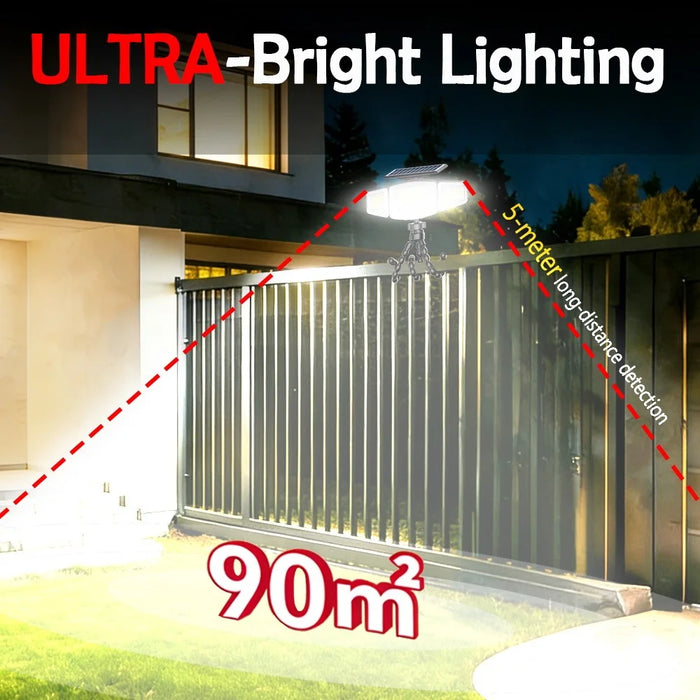 P72 2Pcs Solar Powered 3-Head LED Light PIR Motion Sensor Flexible Octopus Tripod Outdoor Lamp for Garden - 6