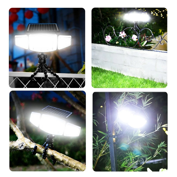 P72 2Pcs Solar Powered 3-Head LED Light PIR Motion Sensor Flexible Octopus Tripod Outdoor Lamp for Garden - 7