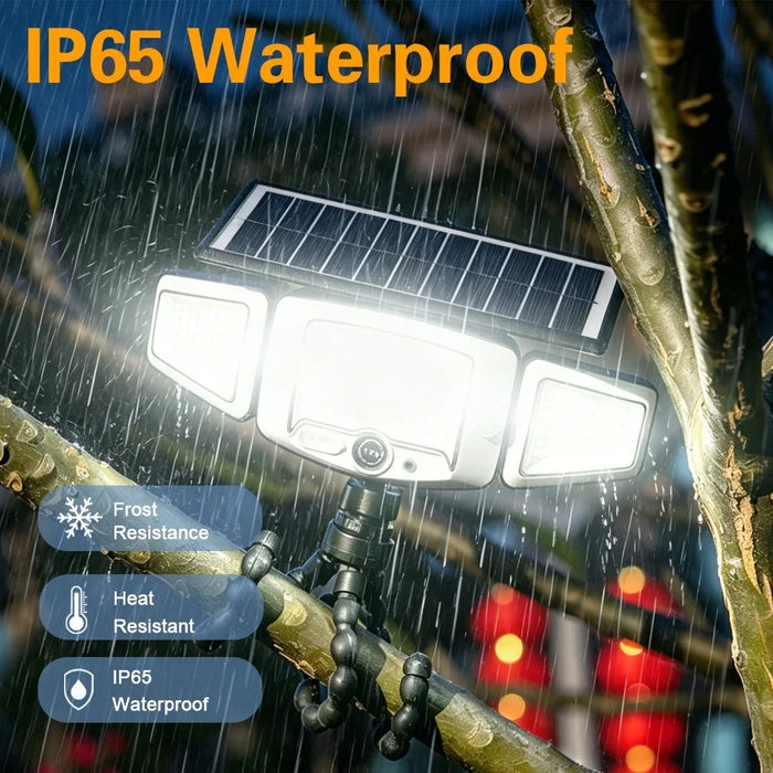 P80 Solar 3-Head Flexible Octopus Tripod LED Light 231-LED Motion Sensor IP65 Waterproof Outdoor Security Light - 5