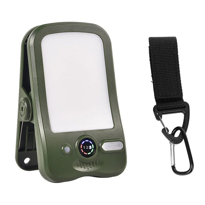 Solar Camping Clip-On Light 60-LED 3 Dimmable Modes Waterproof Rechargeable Lantern Night Light Outdoor Lighting - P61  /  Green - 1