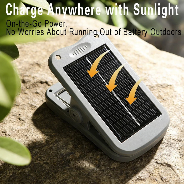 Solar Camping Clip-On Light 60-LED 3 Dimmable Modes Waterproof Rechargeable Lantern Night Light Outdoor Lighting - P61  /  Green - 4