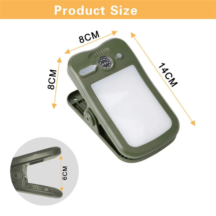 Solar Camping Clip-On Light 60-LED 3 Dimmable Modes Waterproof Rechargeable Lantern Night Light Outdoor Lighting - P61  /  Green - 7