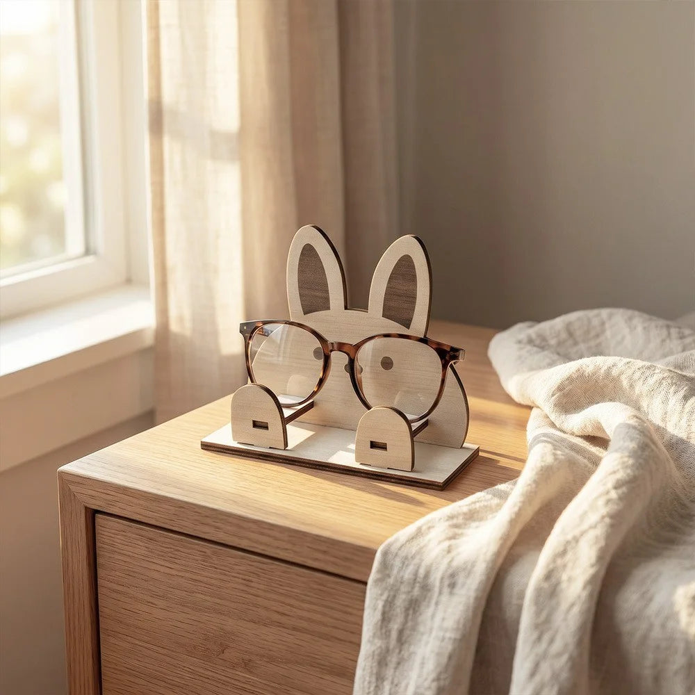 Creative Wooden Cartoon Animal Shape Desktop Organizer Phone Stand Glasses Holder - SCM2721 - 2