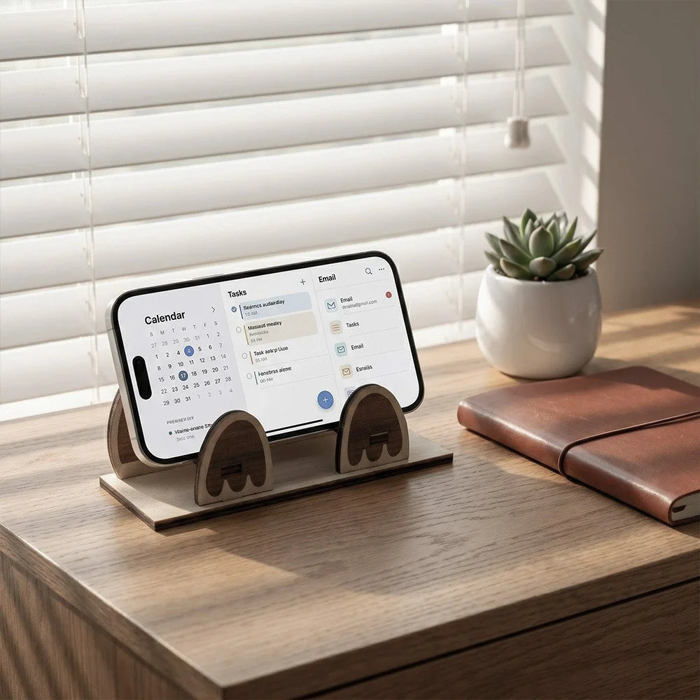 Creative Wooden Cartoon Animal Shape Desktop Organizer Phone Stand Glasses Holder - SCM2721 - 4