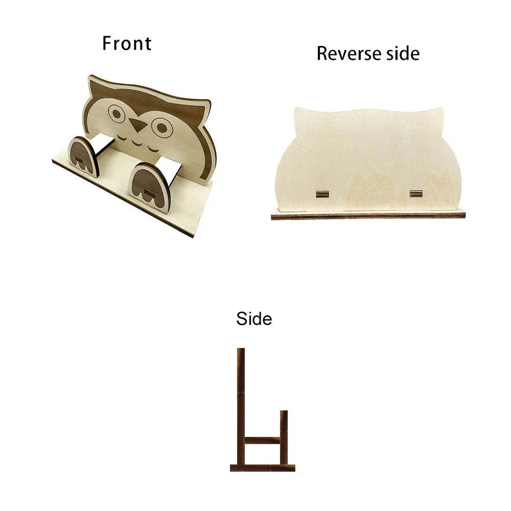 Creative Wooden Cartoon Animal Shape Desktop Organizer Phone Stand Glasses Holder - SCM2721 - 5