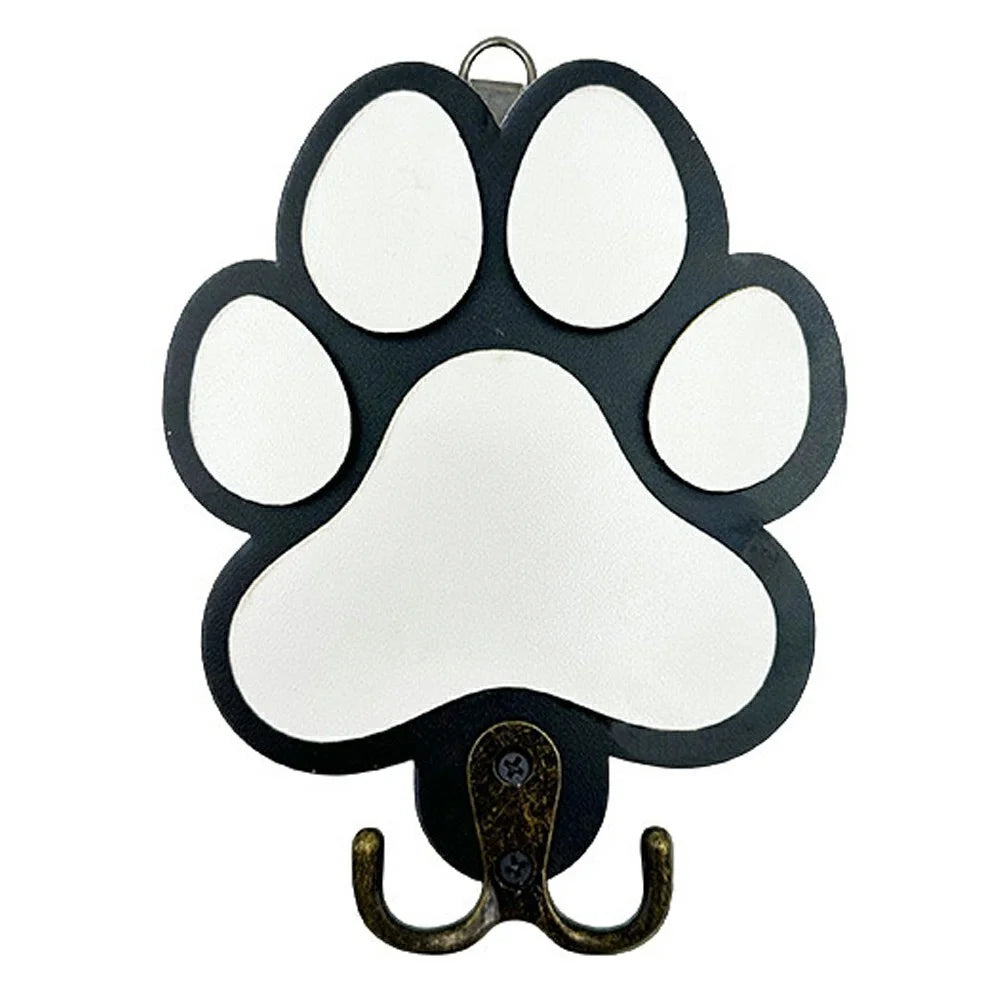 Cat Paw Design Wall Hook Key Holder Wood Dual-Hook Design Hanger for Home Decor - SCM2571 - 1
