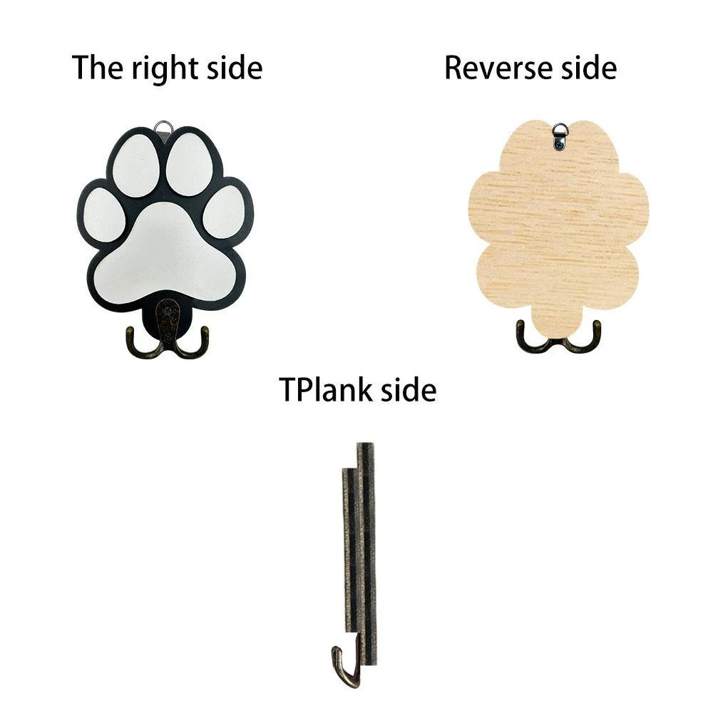 Cat Paw Design Wall Hook Key Holder Wood Dual-Hook Design Hanger for Home Decor - SCM2571 - 4
