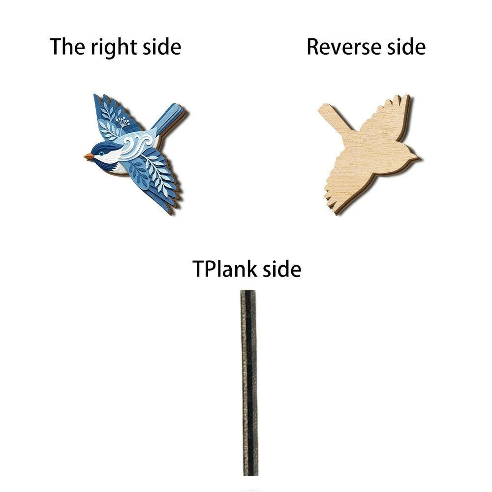 3D Nordic Bird-Shaped Wall Decor Wood Flying Bird Wall Art Stickers for Indoor Outdoor DIY Home Decoration - SCM2660 - 6