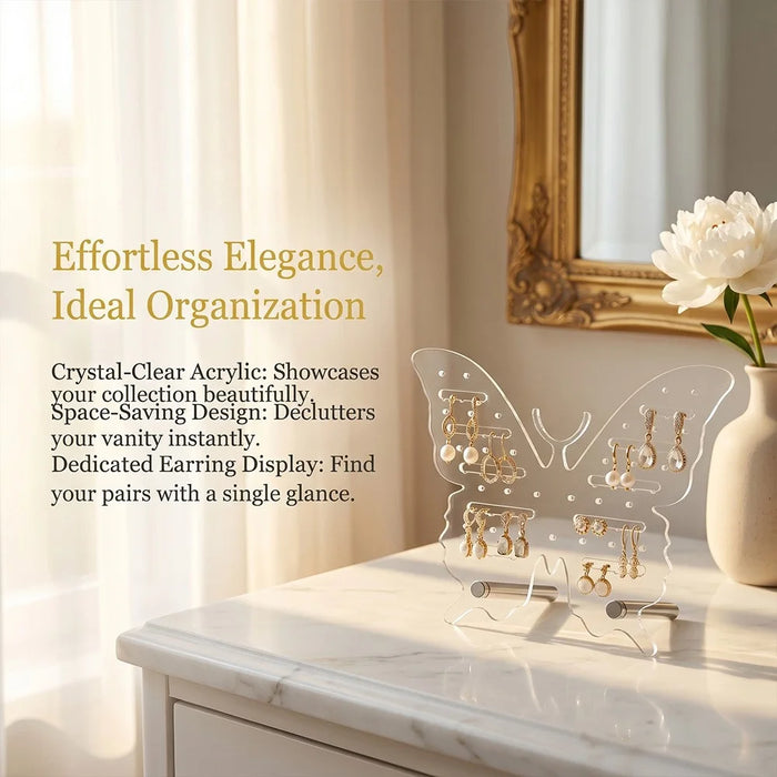 Creative Butterfly Shell Shape Earring Display Stand Clear Acrylic Jewelry Organizer for Bedroom Store - SCB1915 - 5