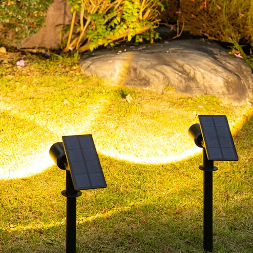 Solar Ground Spike Lights Waterproof Auto Sensor LED Garden Landscape Lights for Lawn Tree Pathway - Warm Light - 2