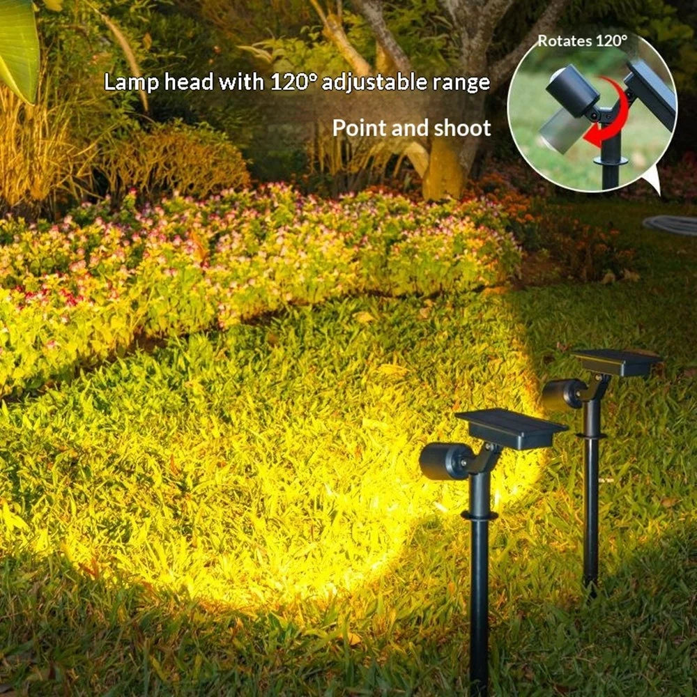 Solar Ground Spike Lights Waterproof Auto Sensor LED Garden Landscape Lights for Lawn Tree Pathway - Warm Light - 3