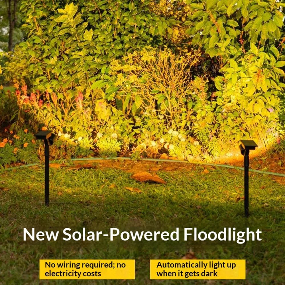 Solar Ground Spike Lights Waterproof Auto Sensor LED Garden Landscape Lights for Lawn Tree Pathway - Warm Light - 6