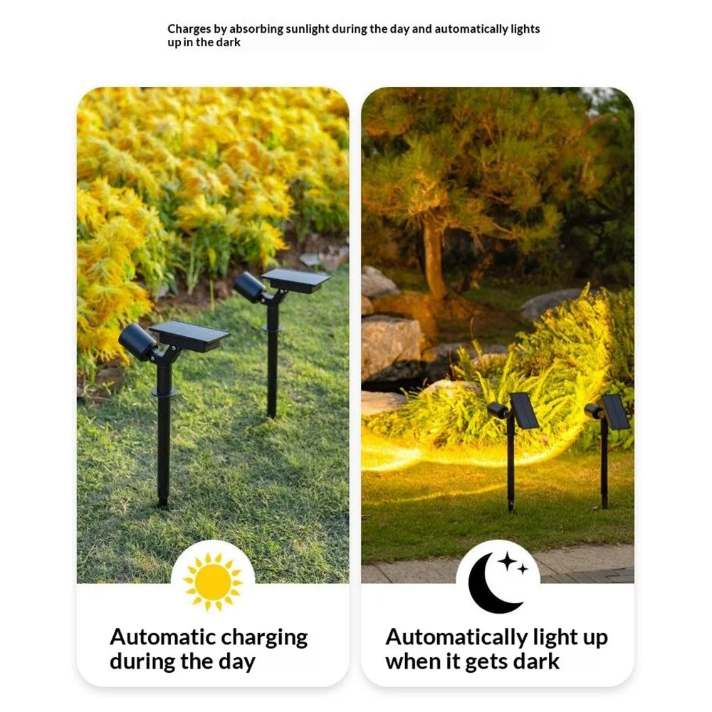 Solar Ground Spike Lights Waterproof Auto Sensor LED Garden Landscape Lights for Lawn Tree Pathway - Warm Light - 7