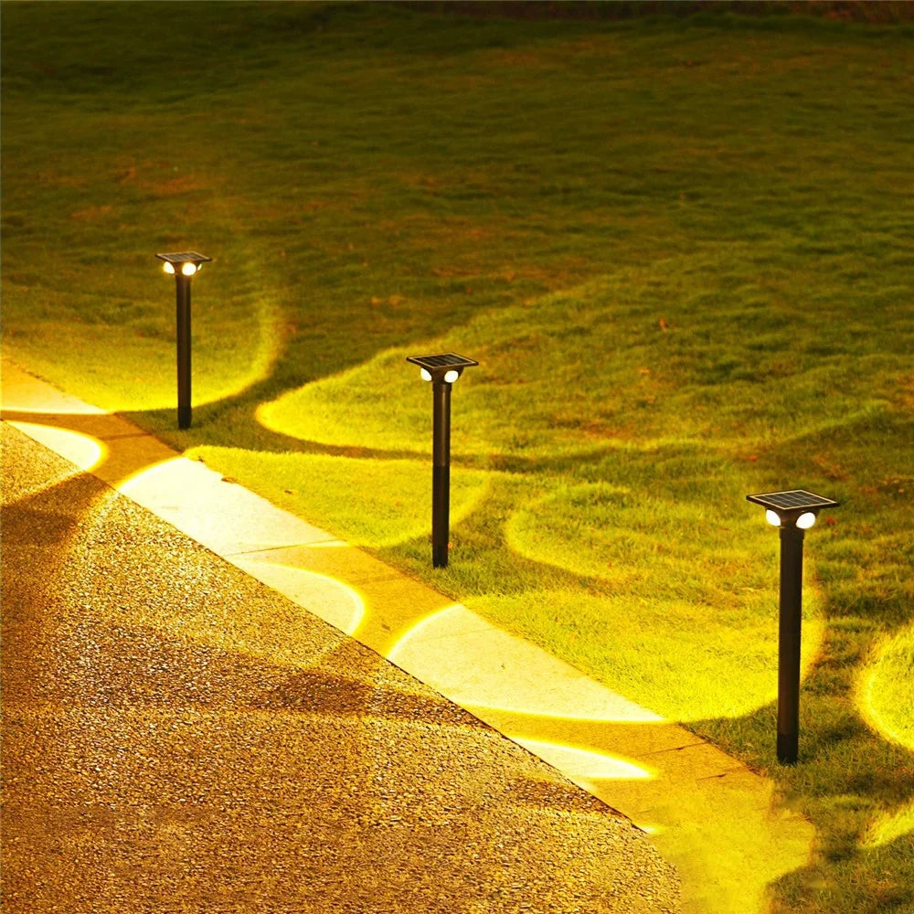 4-LED Solar Pathway Warm Spike Lights Waterproof Outdoor Garden Landscape Yard Stake Light - 2