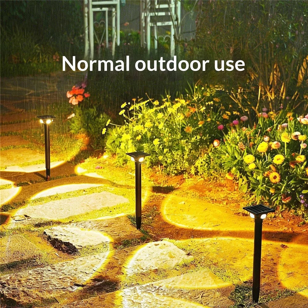 4-LED Solar Pathway Warm Spike Lights Waterproof Outdoor Garden Landscape Yard Stake Light - 5