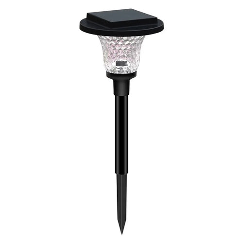 Solar Lawn Spike Light 1000mAh Crystal Glass Shade Warm White RGB Color Changing IP65 Waterproof Ground Stake Light for Garden - 1